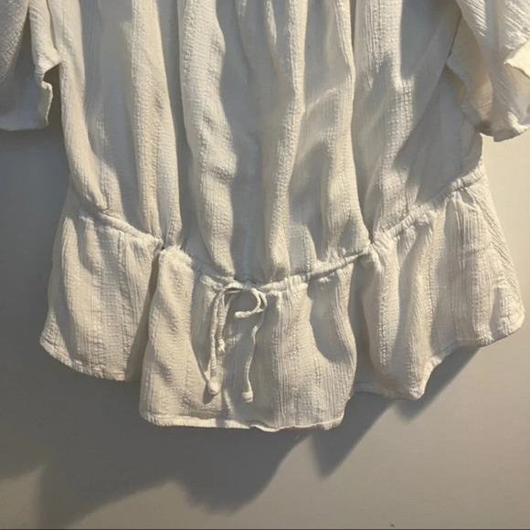 Top on shoulder elastic smocks XL white short Abercrombie adjustable link size - Picture 3 of 4
